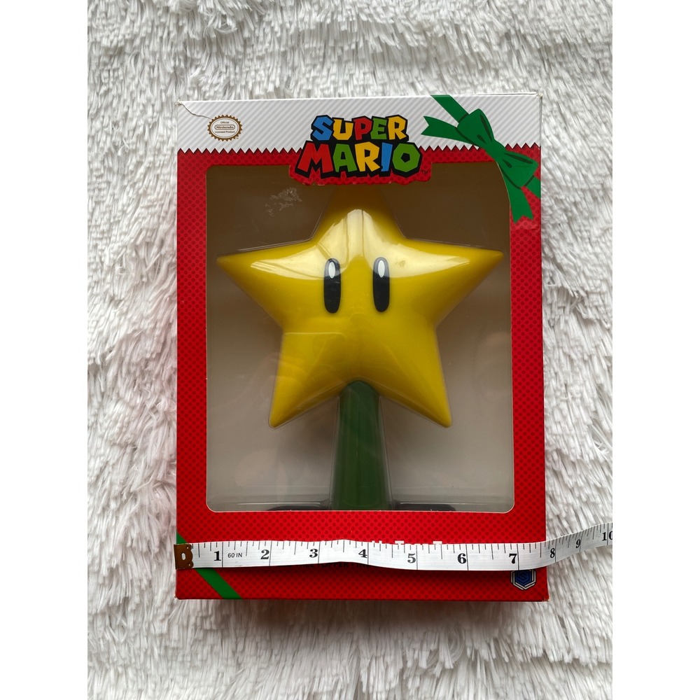 NWT NINTENDO Super Star Light-Up Tree Topper Unisex Yellow 7 Inch OS
